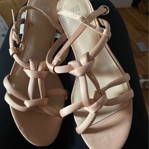 NUDE SATIN SANDALS size 8